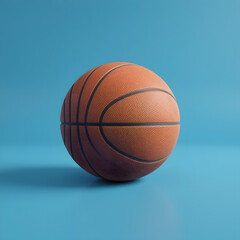 Classic Basketball on Blue Background – Sports Ball for Game and Training