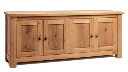 Wooden Sideboard with Four Doors in a Studio Setting - Ideal for Home Storage Solutions