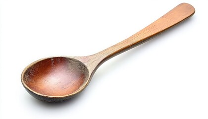 Wooden Spoon on White Background for Kitchenware Display, Perfect for Cooking, Baking, and Culinary Creations