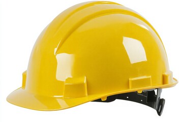 Yellow Safety Helmet on White Background - Perfect for Construction Safety Promotions and Awareness Campaigns