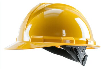 Yellow Safety Helmet on White Background for Construction Use