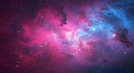 Fototapeta premium Cosmic Nebula: A Digital Dreamscape AI Generated