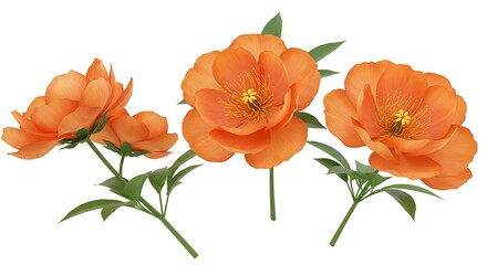 Obraz premium Sunset Hues: Hyperrealistic 3D Peonies AI Generated