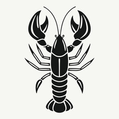 Black Lobster Silhouette Clean and Refined