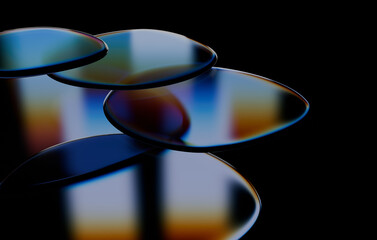 wallpaper with glass squares with colorful ,abstract glass shape 3d render
