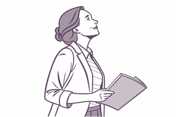 Gradient mesh style
Vector portrait of a businesswoman with a folder, created with smooth gradient mesh, soft realistic shadows, standing confidently on white.
