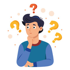 a man is thinking vector