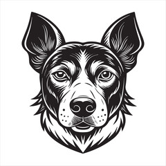 dog head silhouette vector style