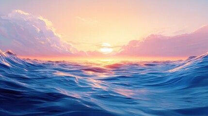 Obraz premium Glistening Oceanic Sunbeams - Generative Ai illustration