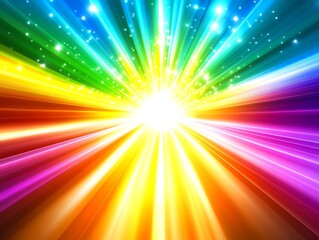 Obraz premium A bright and colorful abstract illustration depicting radiant light beams