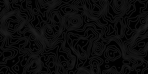 The black grey on white contours vector topography stylized height of the lines. The concept of a conditional geography scheme and the terrain path. Ultra wide. Map vector terrain Illustration.	