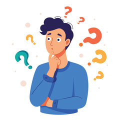 a man is thinking vector