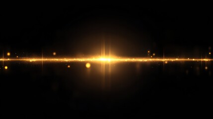 Fototapeta premium Abstract golden light streak across dark background