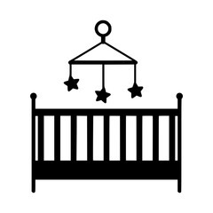 Baby Crib Icon - Black Outline