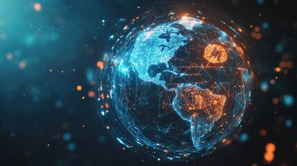 Obraz premium Recycle symbol copy space, Eco friendly earth background. Generative AI illustration