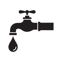 Tap with drop of water. Faucet icon. Vector illustration eps 10