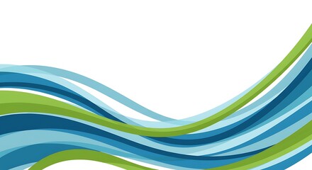 Fluid Teal & Green Abstract Waves AI Generated