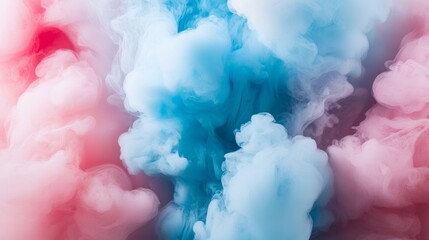Fototapeta premium Pink and Blue Ink Cloud Abstract Color Diffusion in Water