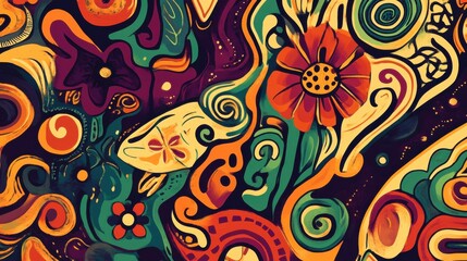 Fototapeta premium Modern Abstract Patterns with Hispanic Heritage Influence illustration