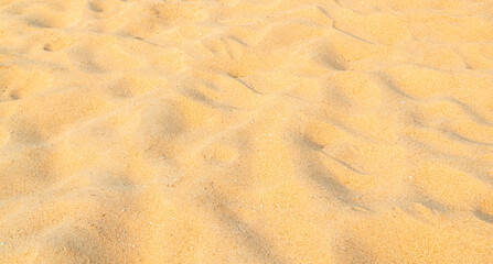 Nature travel background, sand beach close up texture summer desert zen garden coast ocean for...