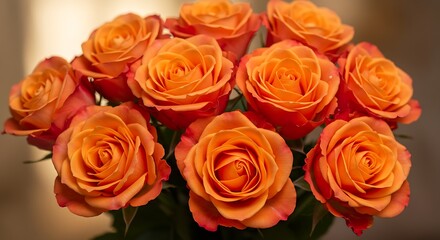 Fototapeta premium Sunset Hues: A Rose Embrace AI Generated