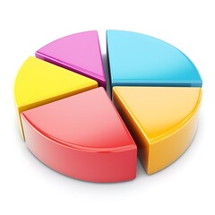 Obraz premium Colorful Pie Chart Sections Representing Data Visualization Concepts