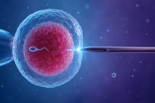 3d rendered of sperm fussing with ovum female concept of artificial baby ivf (in vitro fertilization)	
