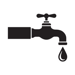 Tap with drop of water. Faucet icon. Vector illustration eps 10