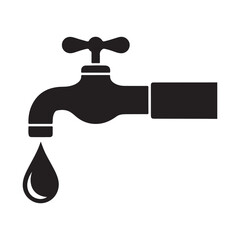 Tap with drop of water. Faucet icon. Vector illustration eps 10