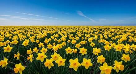 Obraz premium Golden Daffodil Sea: A Spring Awakening AI Generated