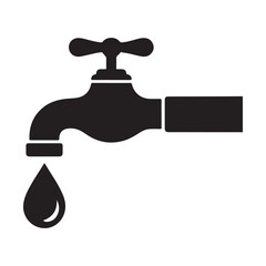 Tap with drop of water. Faucet icon. Vector illustration eps 10