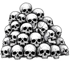 Pile of Skulls Illustration