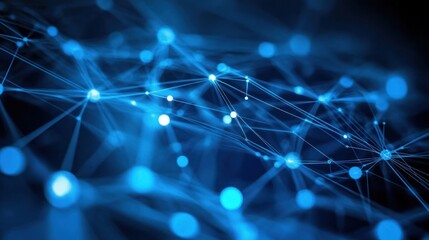 Abstract network of interconnected points and lines