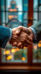 Apretón de manos profesional en el mundo de los negocios