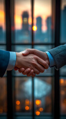 Apretón de manos profesional en el mundo de los negocios