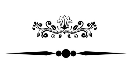 Set vector vintage page decor with crowns, arrows and floral elements