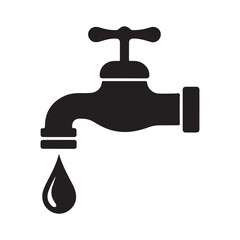 illustration of tap with drop of water