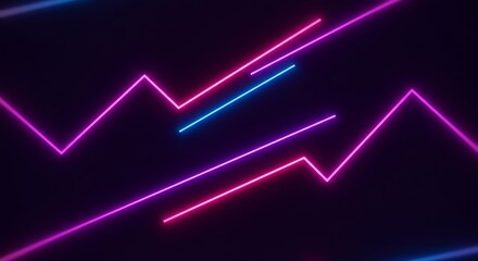 Neon Dreamscape: Glowing Lines & Digital Art AI Generated