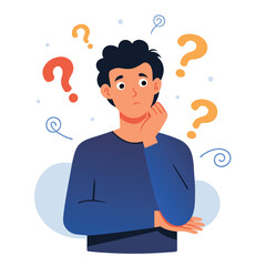 a man is thinking vector