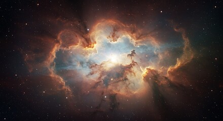Cosmic Heartbeat: Nebula's Embrace AI Generated