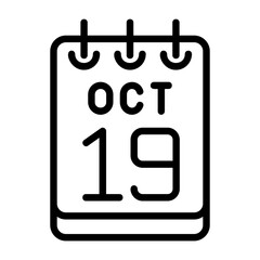 19 October Flat Style Icon