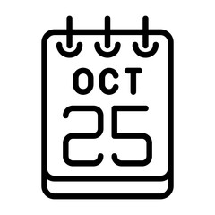 25 October Flat Style Icon