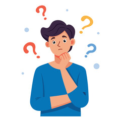 a man is thinking vector