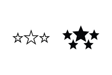 Star Rating System With Three And Five Star Icons Black And White