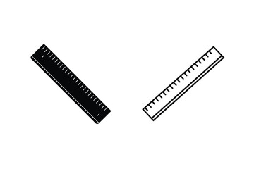 Two Rulers In Vector Format Measuring Instruments For Design Purposes