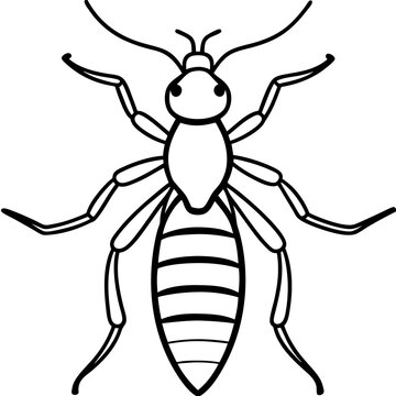 black and white ant outline clip art preview