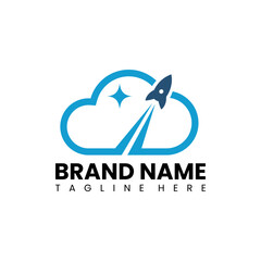 Fototapeta premium Cloud Rocket Logo Icon Design for business start up logo symbol