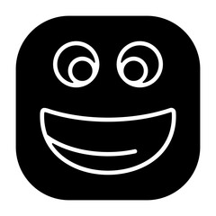 Obraz premium Grinning Face Big Eyes Flat Icon