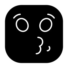 Kissing Face Flat Icon