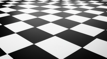 Fototapeta premium Abstract Perspective of Black and White Checkered Floor Pattern